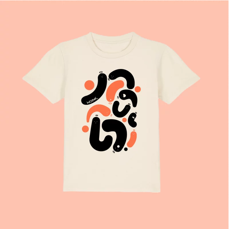T-shirt fantôme - Noir et orange fluo - kids