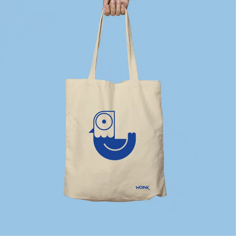 Tote bag coq bleu