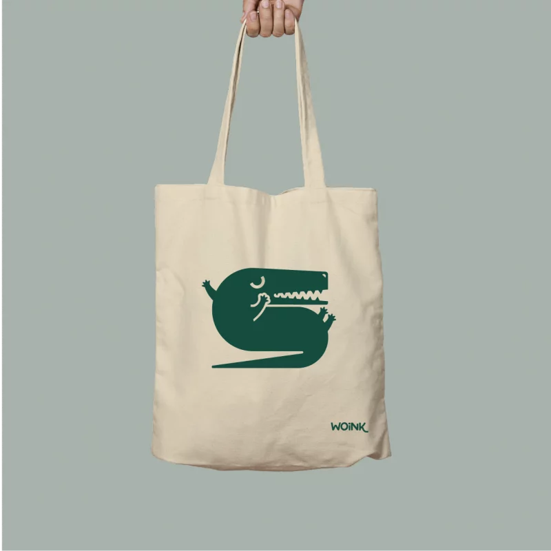 Tote bag croco vert